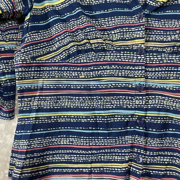 I.E. Relaxed Vintage Y2K Striped Button Up Shirt - Size Petite Medium PM - Crop - Picture 3 of 5